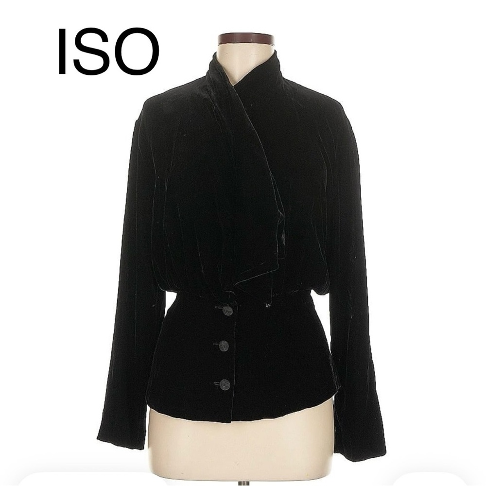 Black Velvet Button-Up Jacket